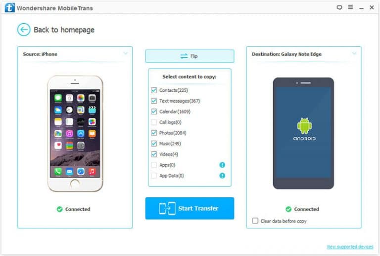 Wondershare MobileTrans 8.3 Crack + Linance Key miễn phí